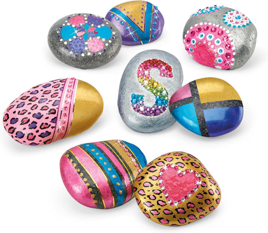 Shimmer ’n Sparkle Metallic Mania Rock Art DIY Painting Rock Craft Kit for Ages 6 and Up