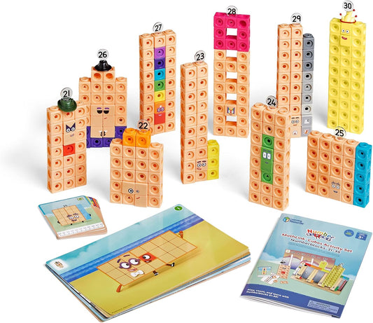 Learning Resources MathLink Cubes Numberblocks 21–30 Activity Set, Toys for 3 Year Old Boys and Girls, 20 Activities Related to The TV Series, Sensory Toys for Autism