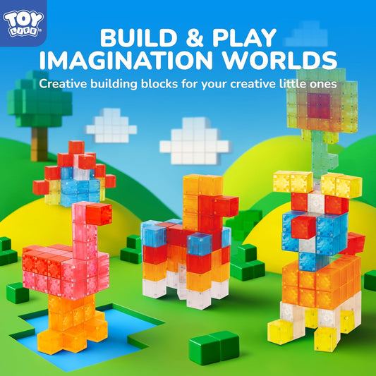 64PCS Magnetic Blocks, Magnetic Building Blocks for Kids Ages 3 4 5 6 Year Old, Magnet Cubes, Autism Montessori Toys, Preschool STEM Educational Sensory Magnet Toys Gifts for Kids 3-5 4-8