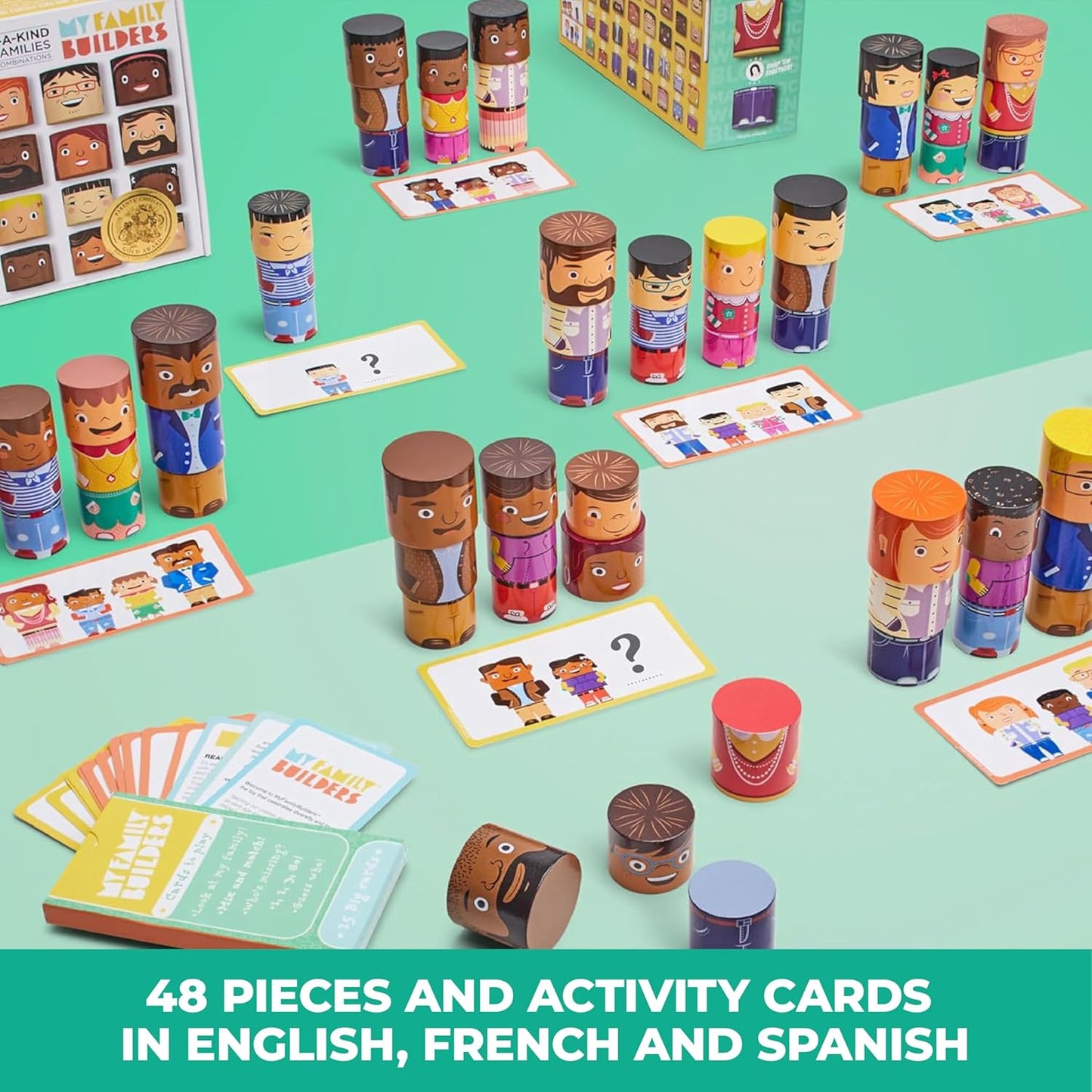 16-Piece Multiracial Magnetic Friends Play Set, Wooden Diversity Building Blocks for Kids, Multicultural Dolls for Creative Play & SEL Development – Ages 1+