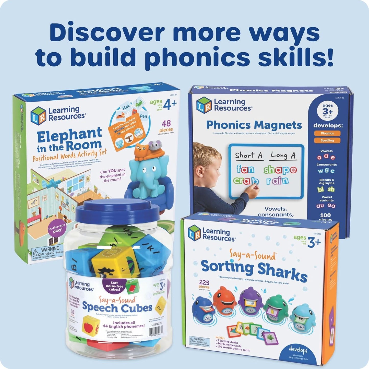 Learning Resources Phonics Magnets - Magnetic ABC, Alphabet Recognition for Preschoolers, Phonics and Spelling, Classroom, Teach Toddler Reading, Language Development, Educational Toy, Gifts for Kids