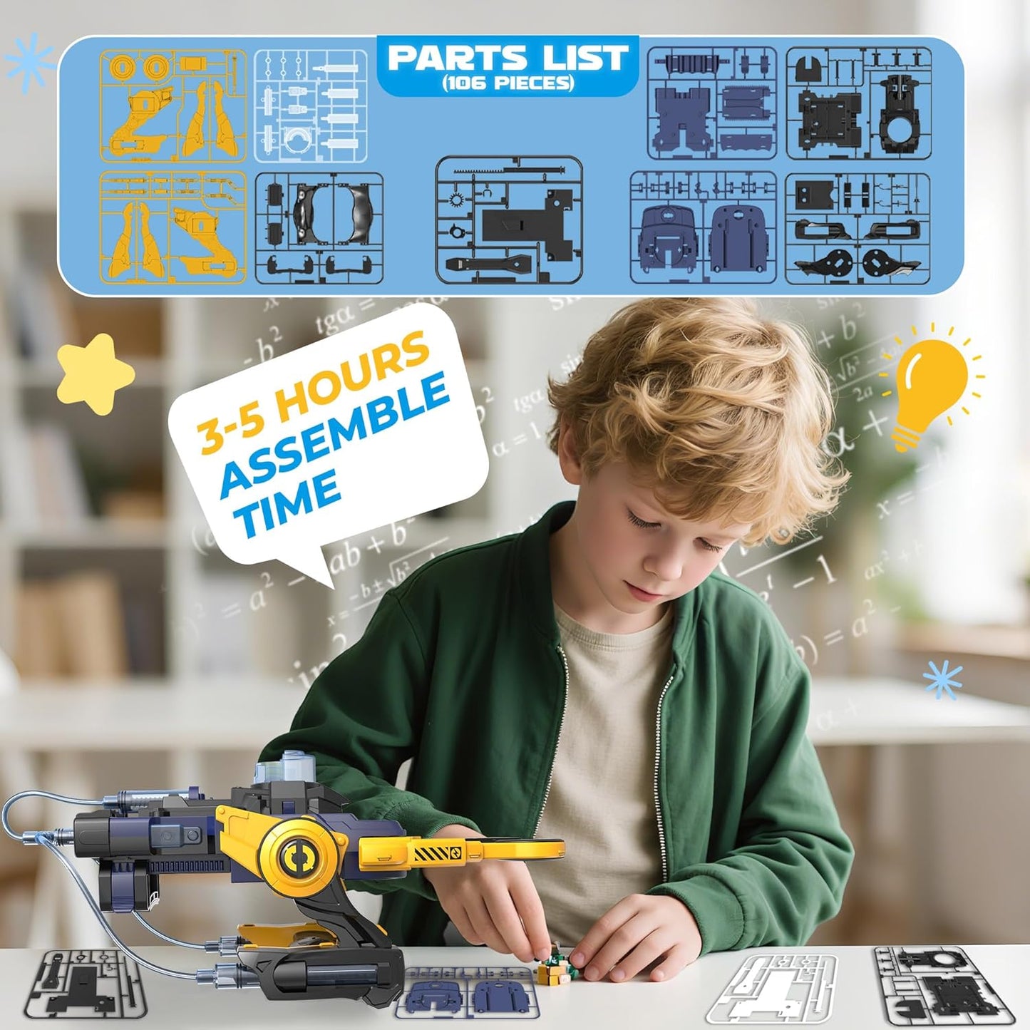 SMIESSKIDDO Robotic Mechanical Hand STEM Toy for Kids 8 9 10 11 12 13 14 | Parents Choice Award Winner | Kids Birthday Gift | DIY Engineering Kit for 8-14 Years Old Boys & Girls - White