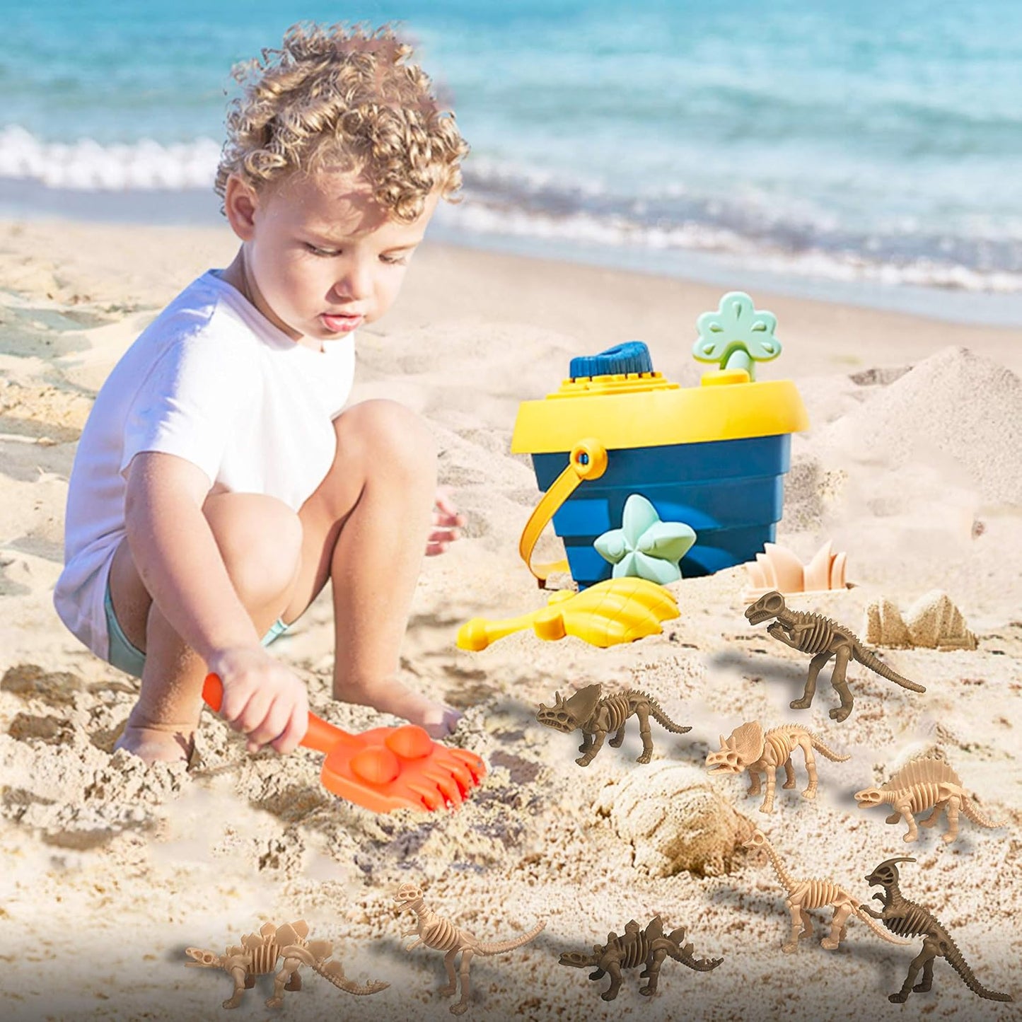 36 PCS Dinosaur Fossil Skeletons Dinosaur Skeleton Toys Assorted Figures Dino Bones for Dino Sand Dig Science Play Party Favor Decorations