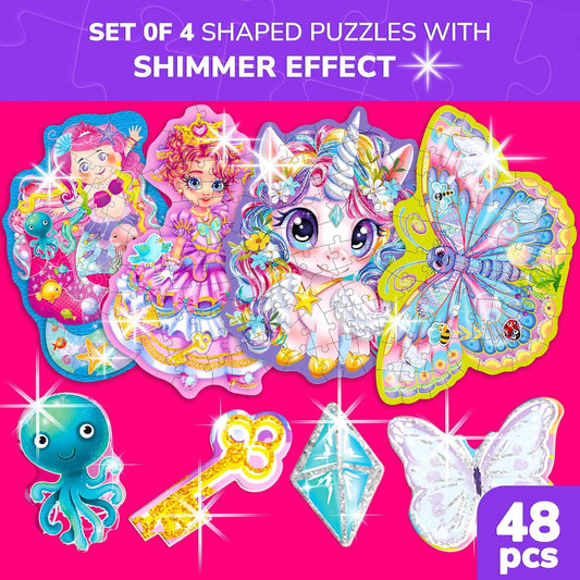QUOKKA Puzzles for Kids Ages 4-6 – 4 x 48 Pieces Jigsaw Puzzles for Toddlers 2-4 – Children's Game Ages 3-5 for Learning Farm Animals – Educational Preschool Toy for Boys and Girls 4-8 Years Old