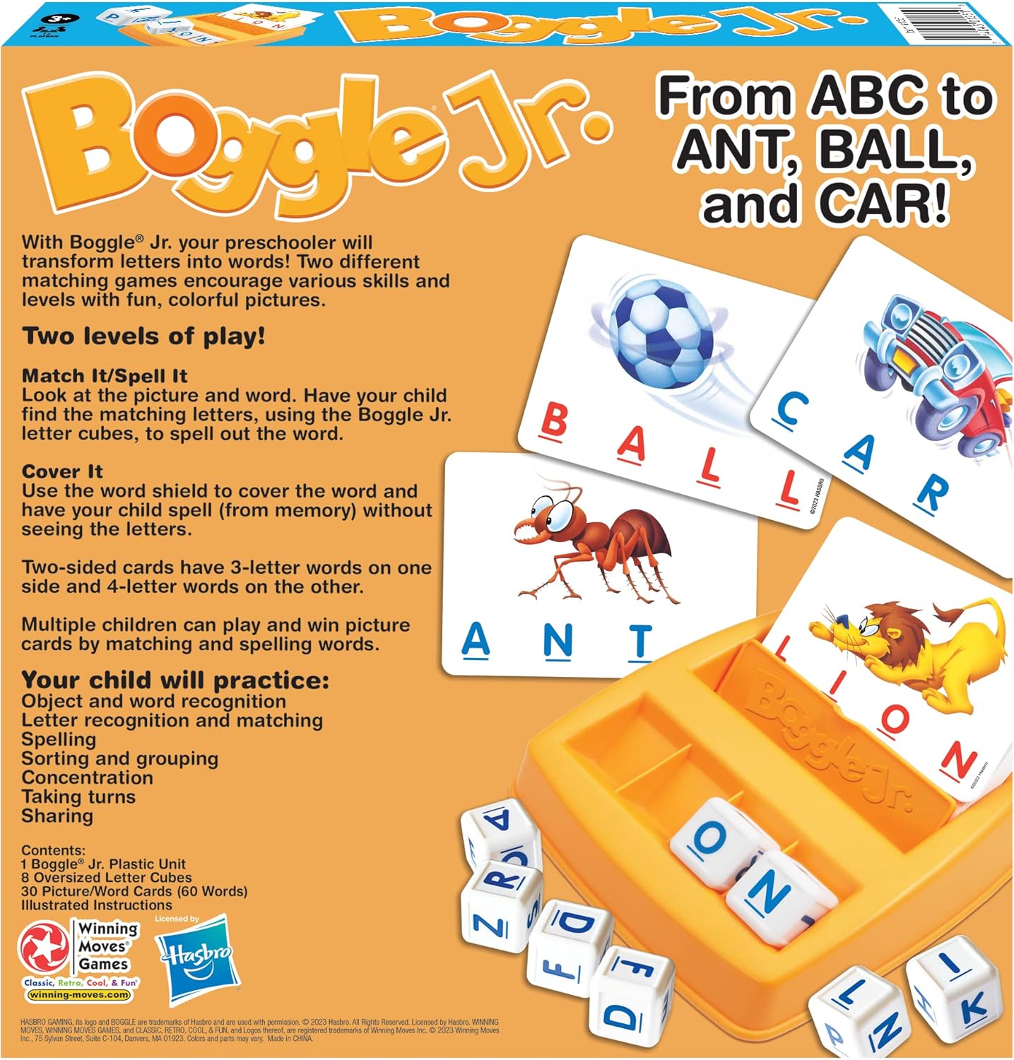 Winning Moves Boggle Jr - Original Grow-with-Me Alphabet Learning Game - Word and Picture Recognition Skills - Ages 3+ - Educational Development - Kids