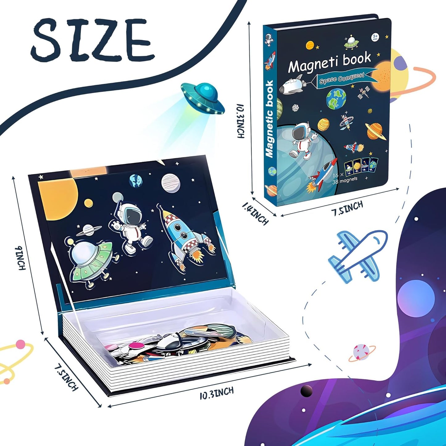 Marble Run for Kids, Vertical Magnetic Marble Maze Track with Doodle Board & Residue-Free Nano-Adhesive, STEM Explorers Brain Teaser Toy for Boys Girls Ages 3-12, Creative Thinking Games Gifts