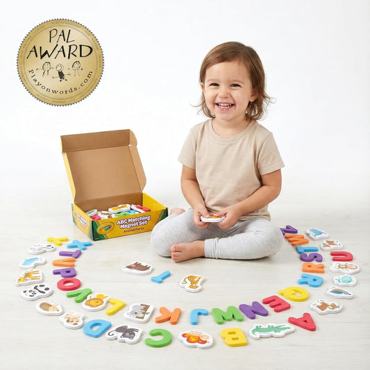 Crayola: ABC Matching Magnet Set – Vehicle-to-Go - 52pc Alphabet & Image Foam Magnets, Classroom & Home Education, Spelling-Learning, Toddler Kids 3+
