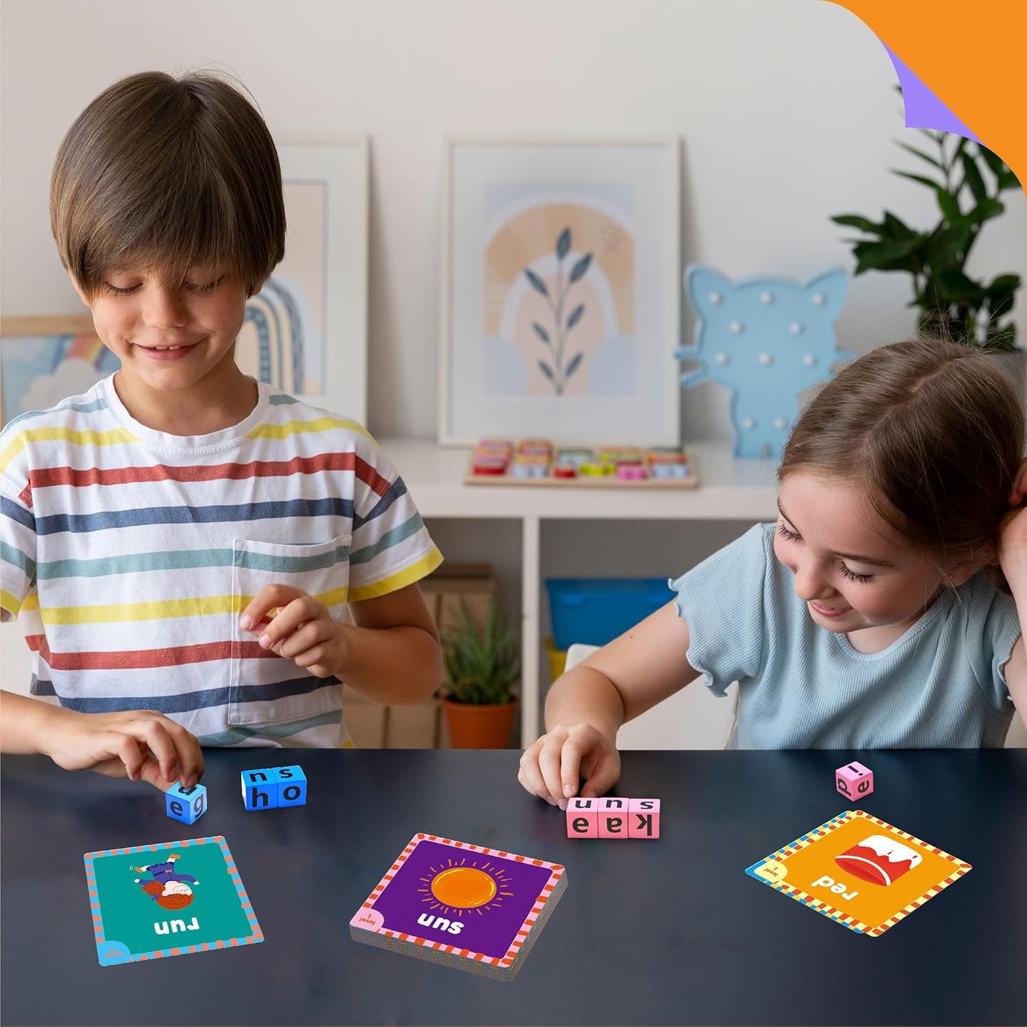 Word Spelling Game, 80 First Words with Wooden Alphabet Puzzle Blocks CVC Words Sight Words Learning Letter Matching Game Montessori Early Educational Toys for Preschool Kindergarten