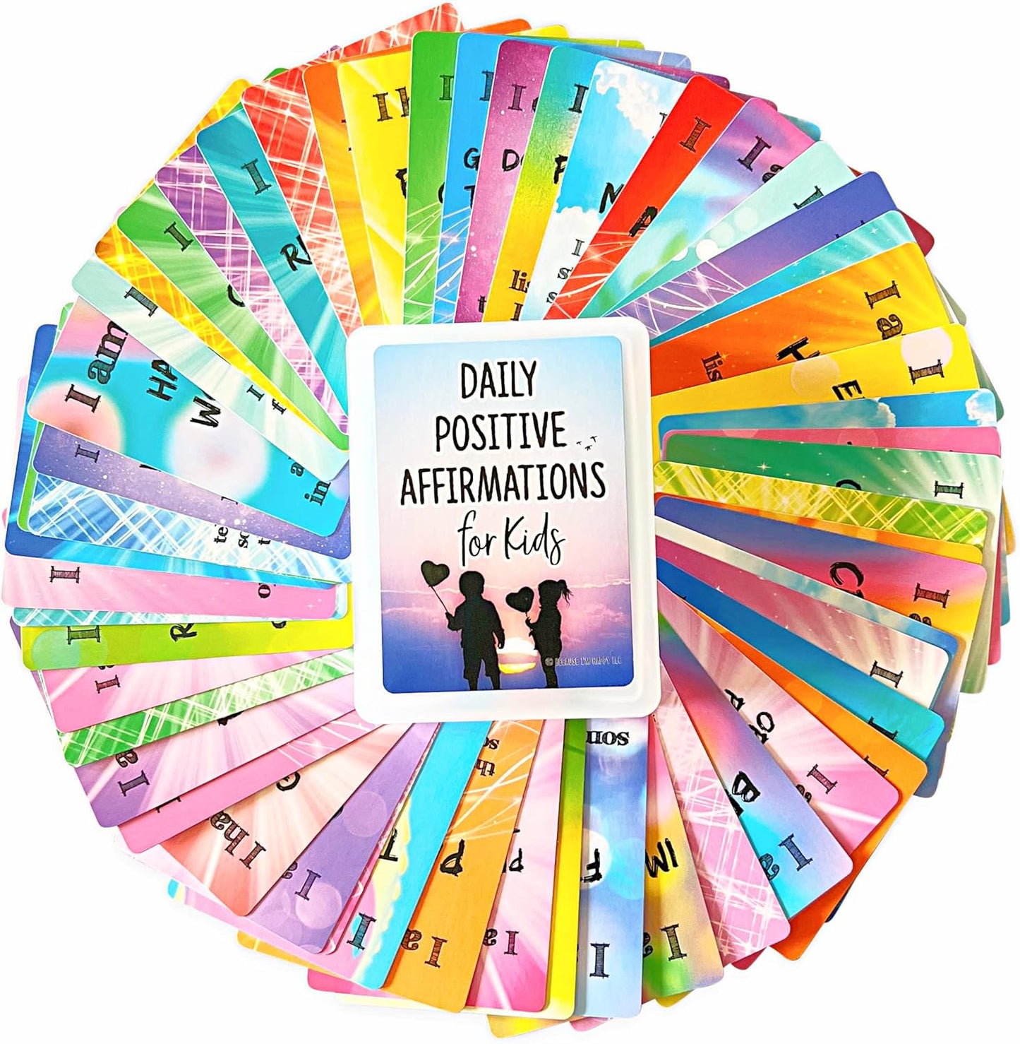 Daily Positive Affirmation Cards for Kids, Mindfulness Activities, Confidence Building, Growth Mindset, Positive Attitude, 54 Glossy cards in hard storage box, Loved by teachers, parents, & therapists