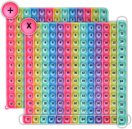 Macaron Multiplication Table Game and Addition Numbers pop Flash Cards Fidget Math Toys, Stress Relief Fidget Learning Game Fidget Math Toys (1 PCS)