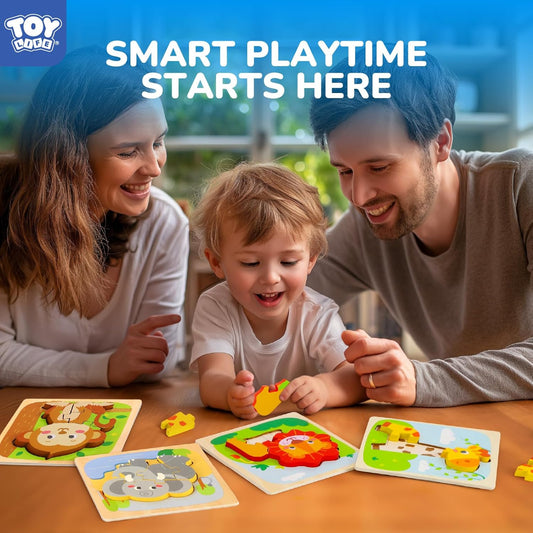 TOY Life Wooden Puzzles for Toddlers 2-4, Montessori Toys for 1 2 3 Year Old Boys Girls, Animals Puzzles Educational Learning Toys 2 Year Old, Toddler Birthday Gifts Toy for Baby Girl Boy 6M+