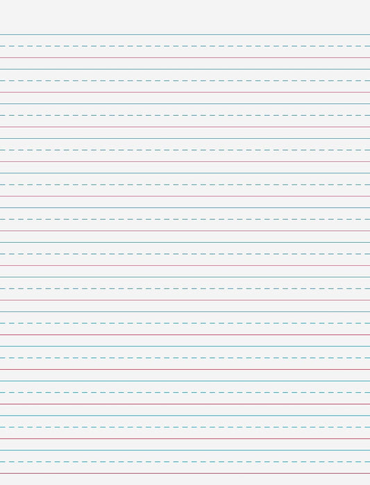 Pacon PAC2482 Multi-Program Ruled Handwriting Paper, 8" x 10.5", 40 Sheets, D'Nealian Grades 2-3 and Zaner-Bloser Grade 2, 0.5" Ruling, 0.25" Dotted Midline, 0.25" Descender Space