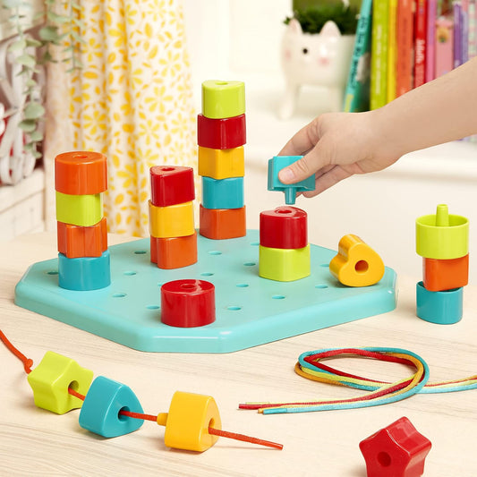 Battat – Toddler Peg Board – Stacking Peg Board Set – Fine Motor Skills Toy – Therapy Toy, 31 Pieces – 2+ Years – Count & Match Pegboard