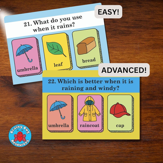 Verbal Reasoning Language Flash Cards for Kids | Q&A Learning Deck for ESL, Home Schooling & Special Needs | Parent and Professional Use