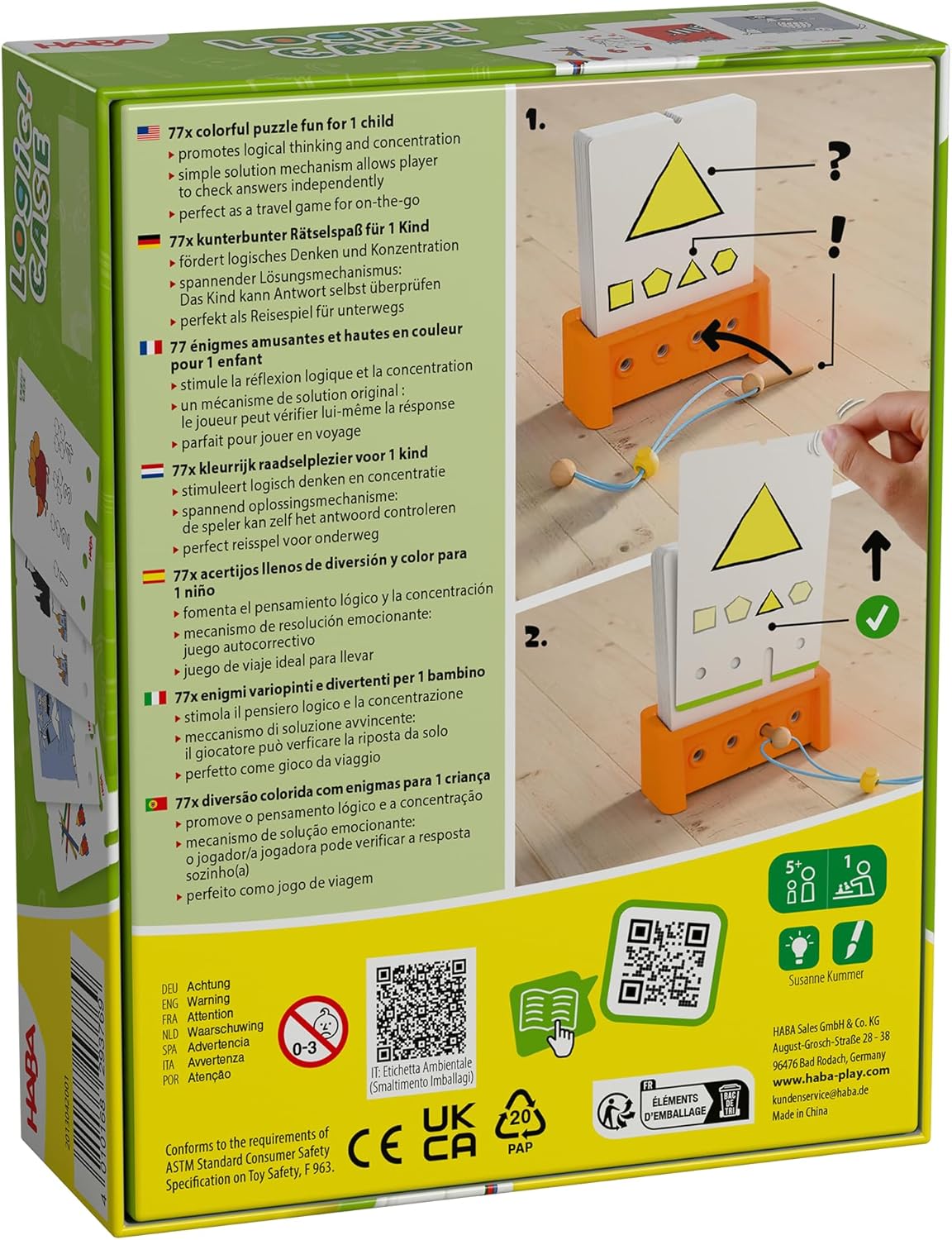 HABA Logic! CASE Starter Set 5+: Logic & Puzzle Game for Children from 5 Years Old, 1 Player Puzzle Game Travel Game on the Go - 2013042001
