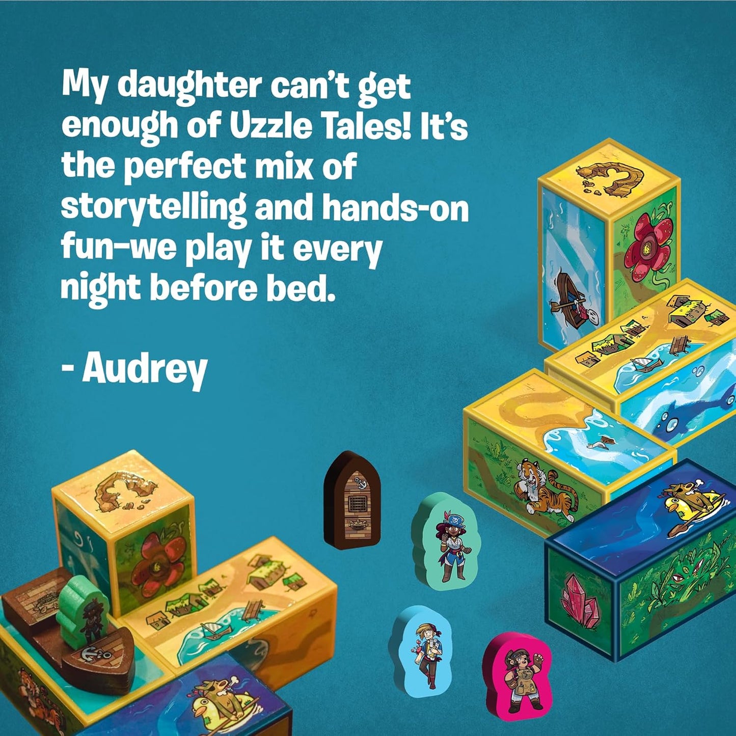 Uzzle Tales: Coral Cove – Interactive Storybook Puzzle, 2-in-1 Fun Family Story Block Game – Ages 7+ - STEM Learning Story Cards and Story Blocks for Kids