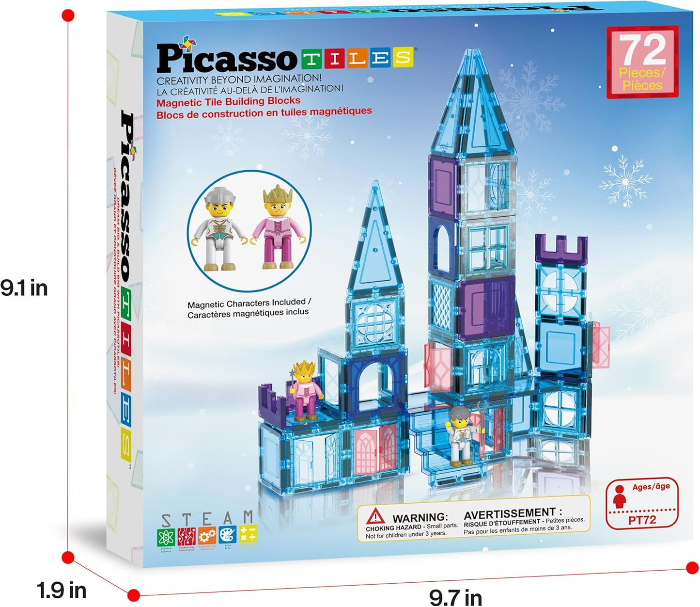 PicassoTiles Magnetic Building Block Set Geometry Shape Magnet Tiles Construction Toy STEM Learning Kit Educational Playset Playboard Pretend Play Stacking Blocks Child Brain Development PT16