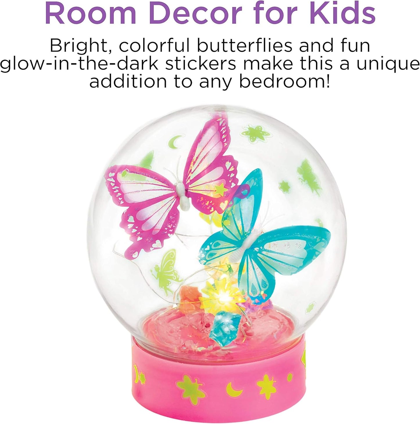 Creativity for Kids Butterfly Fairy Lights Kit | Create a Glowing Fairy Night Light with Butterflies & Sparkle | Relaxing DIY Craft & Imaginative Room Décor for Kids Everywhere (Ages 7+)