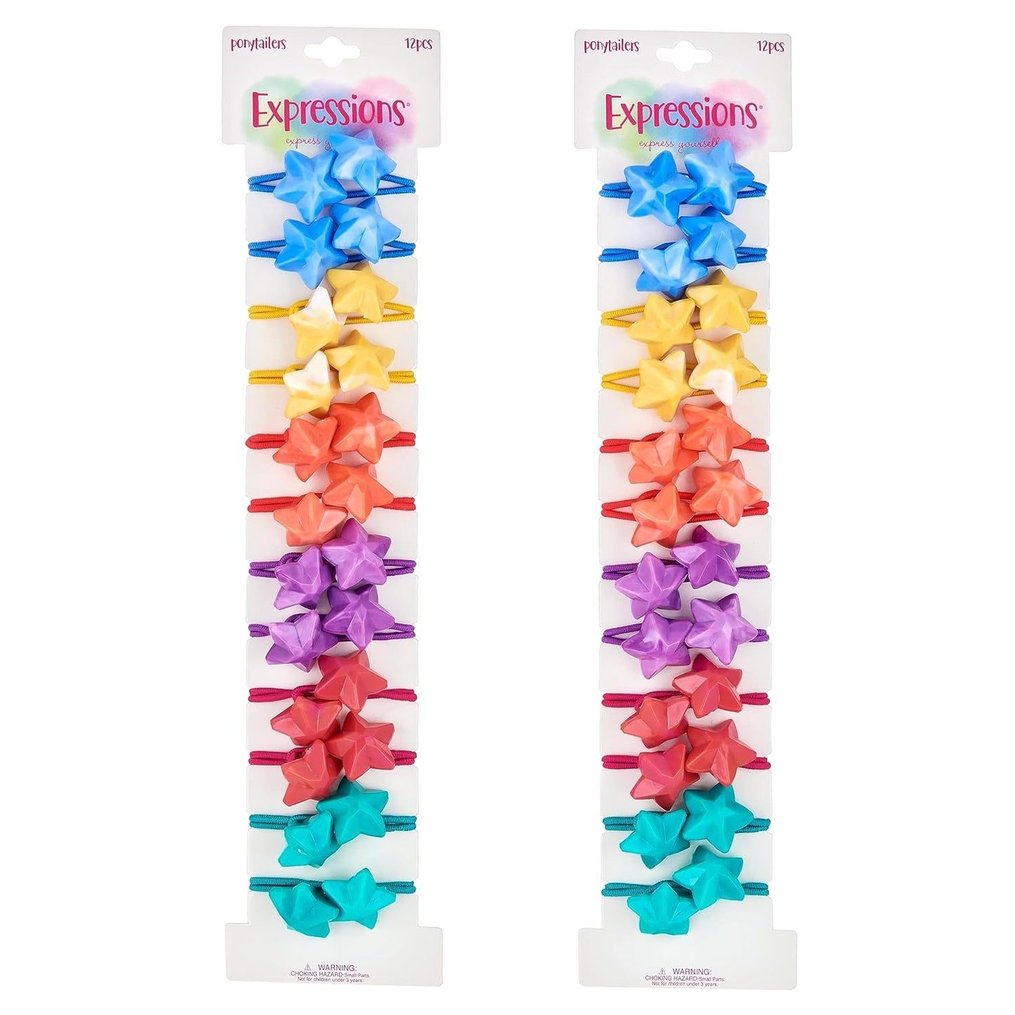 20pc Ponytailers Balls Elastics 18mm Round Opaque Multicolored Twin Beads Bauble Holders Toddler Kids Braiding Styling