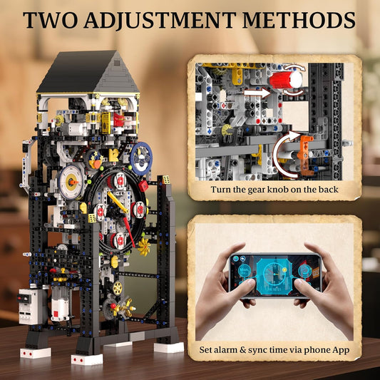 Mould King Cyberpunk Grand Clock Building Set 10160, 3675+ PCS Motorized DIY Clock Model with Mechanical Gears, APP Control & Real-Time Display, Advanced Engineering Toy for Adults & Teens 14+