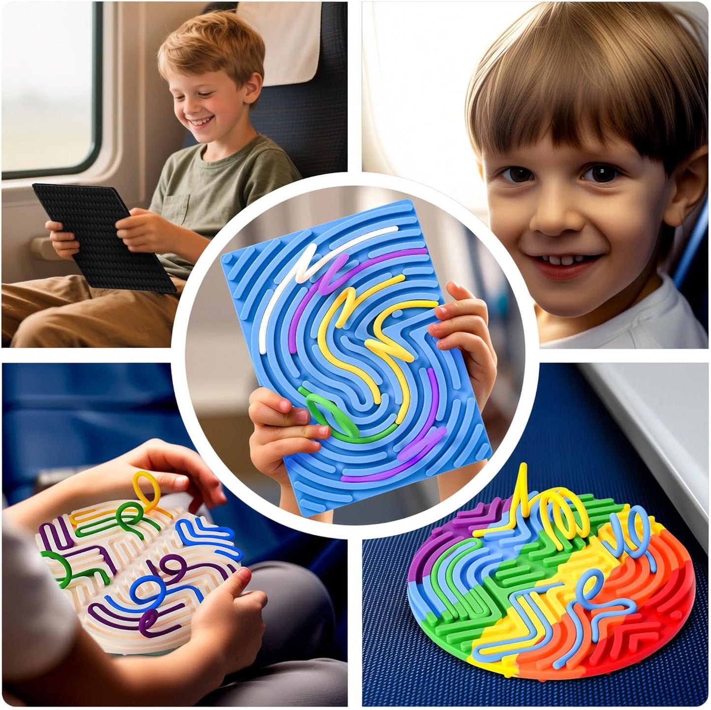 Sensory Board for Kids –Durable Silicone Sensory Activity Board –Sensory Toys for Kids with Autism, ADHD, Anxiety & Stress–Toddlers Calming Travel Essentials Fidget Toy for Kids 3+ & Adults
