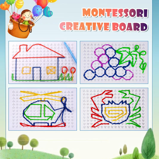 CHEROSIN Fine Motor Threading Boards for Kids - Pencil Grasp Fine Motor Toys Sensory Learning Boards for Preschooler, Calm Down Activity Therapy Toys Gifts for 3 4 5 6 Year Old Kids Boys Girls