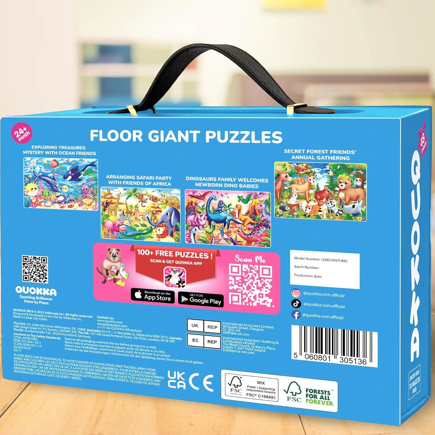 QUOKKA Giant Floor Puzzles for Kids Ages 3-5 - 2x3 Feet 48 Piece Large Puzzles for Kids Ages 4-8 - Educational Toys for Boys and Girls - Toy Gift Activities Africa Version 2