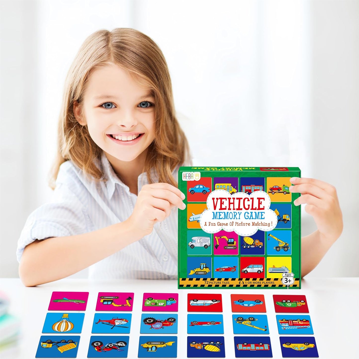 Hebayy 72 PCS Memory Matching Game, Real Animal Matching Cards for Toddlers 36 Pairs Memory Cards for Preschool 4 5 6 Years Old