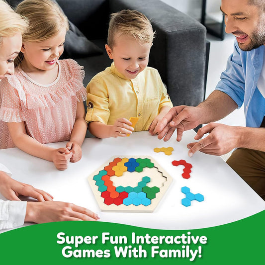 Wooden Puzzles Blocks Brain Teasers Logic Games for Classroom & Party Times,Jigsaw Puzzle Intelligence STEM Montessori Educatioanl IQ Toys Games for Kids Boys Girls Ages 3+ (3 Pack)