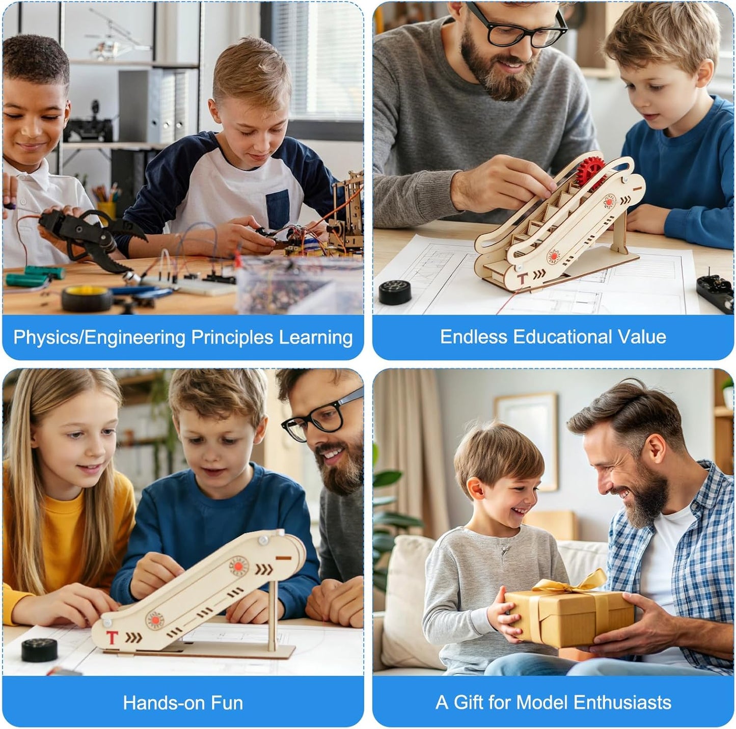 Toddmomy Miniature Mechanical Elevator Model Kit: Beige Puzzle Building Set for Elevator Enthusiasts(English Instruction Manual, Without Battery)