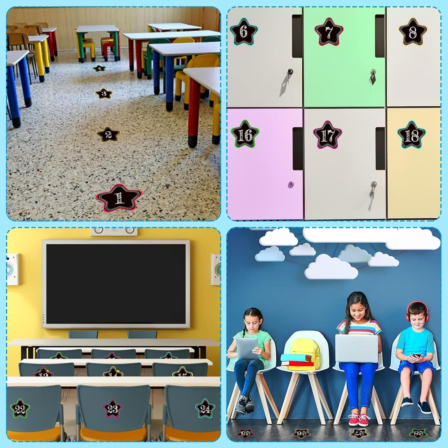 SICOHOME Number Spot Markers Stickers - 36Pcs Line up Spots for Classroom Floor Number Stickers for Classroom Line up Dots Numbers Floor Numbers Back to School Kindergarten Preschool Supplies