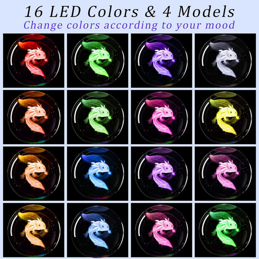 3D Solar System Crystal Ball Night Light with 16 Color LED Wooden Base, Upgraded 3.15 Inch Galaxy Planets Glass Ball Lamps with Remote for Birthday Christmas, Astronomy Space Gifts for Boys Girls