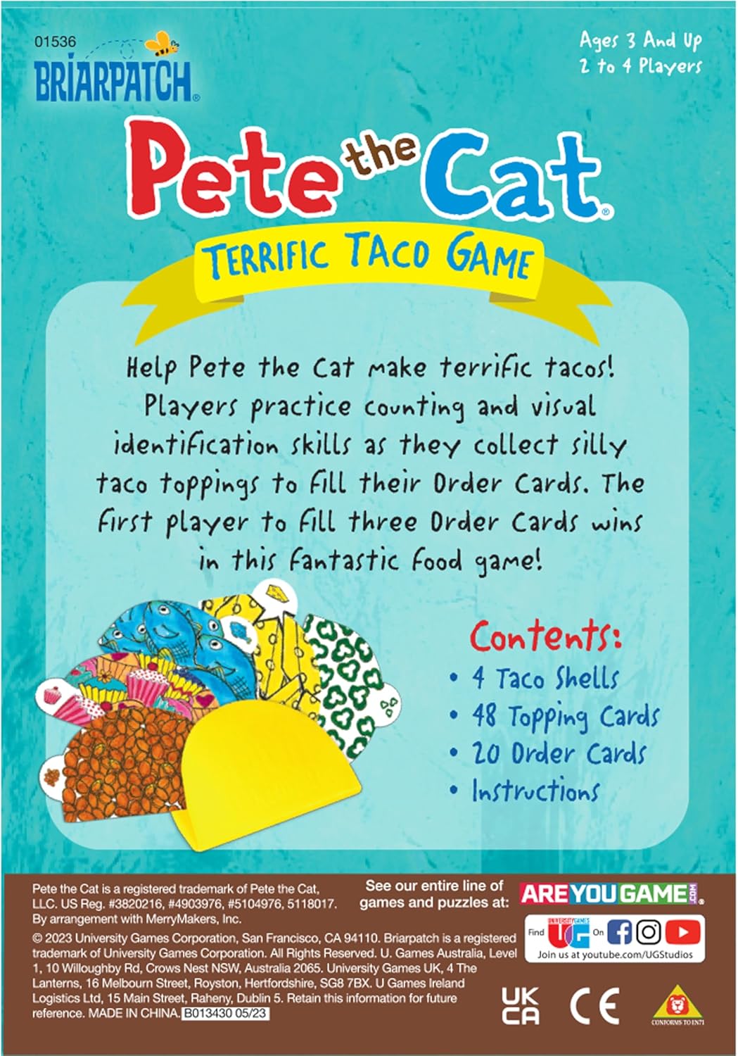 Briarpatch, Pete The Cat Terrific Taco Game, Based On Early Reader Books by James Dean, Preschool Learning for Children