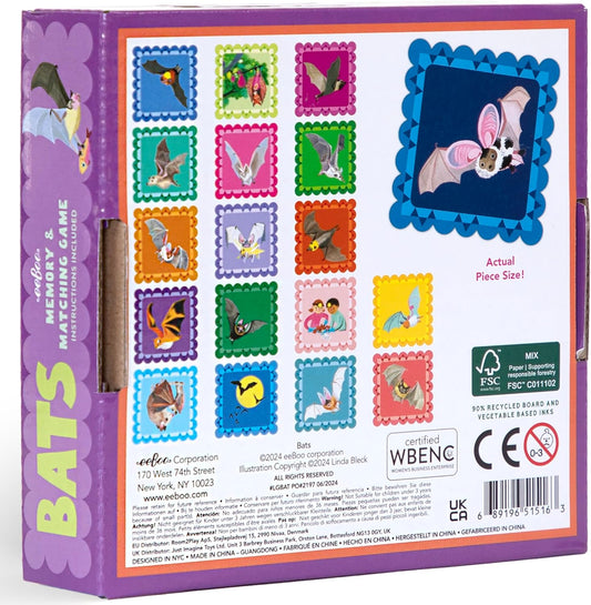 eeBoo: Memory & Matching Game- Little Birds- 18 Illustrated Matching Pairs, Concentration Tile Game, Informational Insert, Kids Ages 4+, 1-4 Players