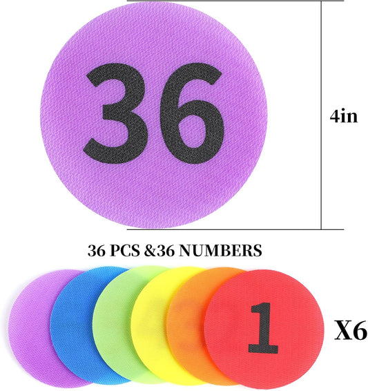 Wizia Carpet Markers with Numbers 1-36 for Classroom Supplies Teachers and Kids, 36 Pack 4" Floor Dots Rug Circles Marker Spot for Elementary Preschool Kindergarten