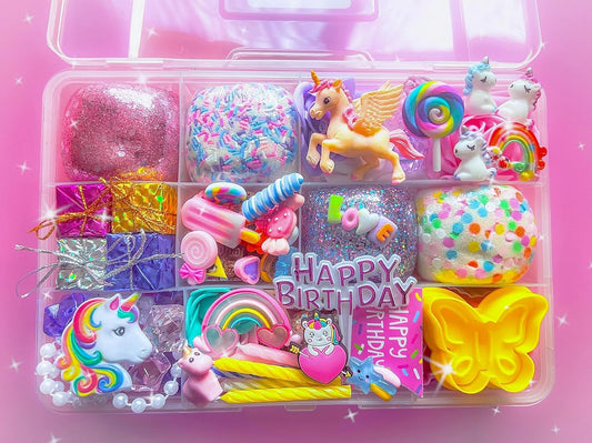 Unicorn Birthday Play Dough kit, Play Dough kit, Playdough kit, playdoh kit, play doh kit, Busy Box, Sensory Kit, Kids gift, sensory bin