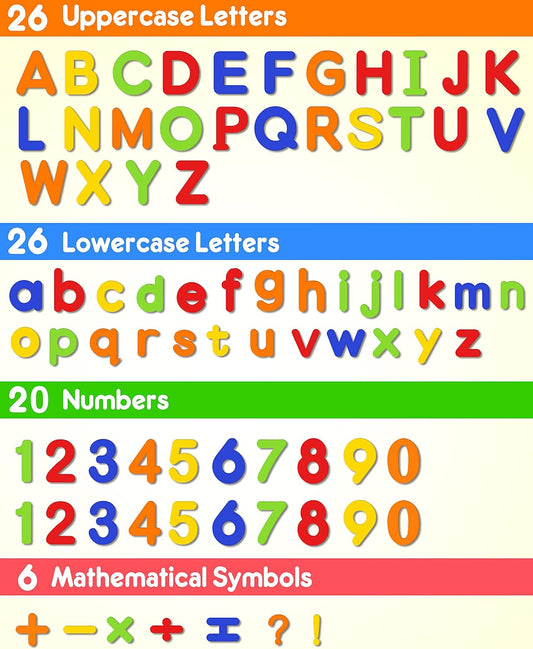 Coogam EVA Magnetic Letters Numbers 78 Pcs Alphabet ABC 123 Fridge Magnets Colorful Educational Toy Set, Preschool Learning Spelling Counting Uppercase Lowercase Math for 3 4 5 Years Kid