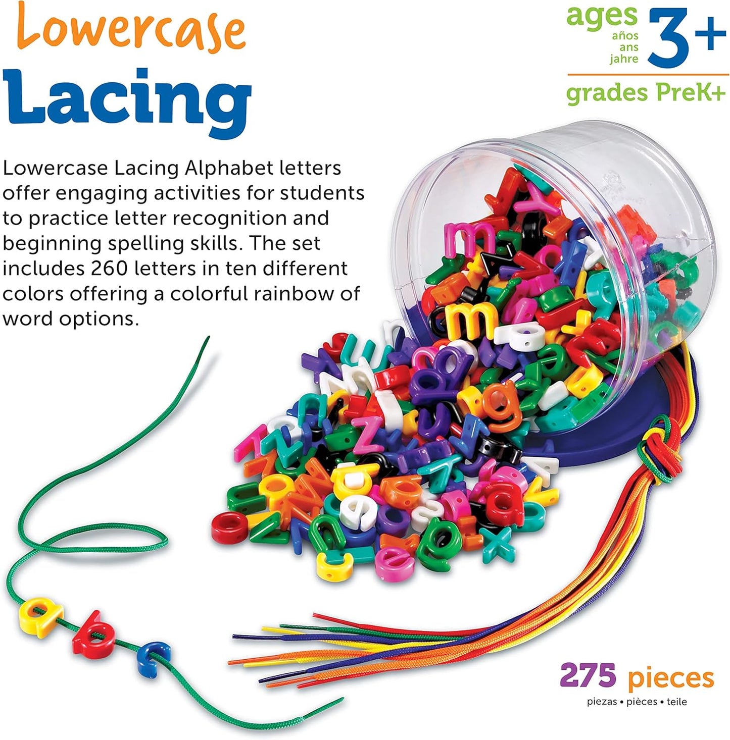 Learning Resources Beads and Patterns Card Set, Lacing Beads, 130 Pieces Ages 3+