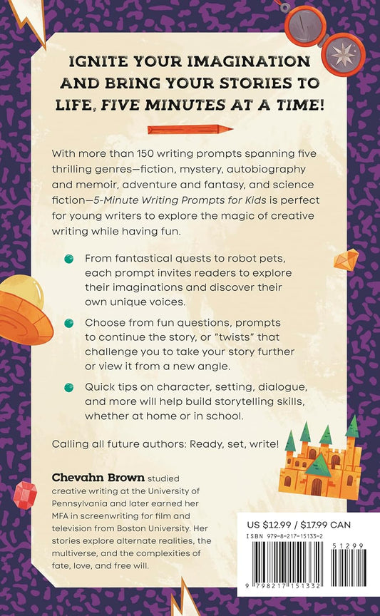 5-Minute Writing Prompts for Kids: Fun Story Starters and Questions to Unleash Your Creativity