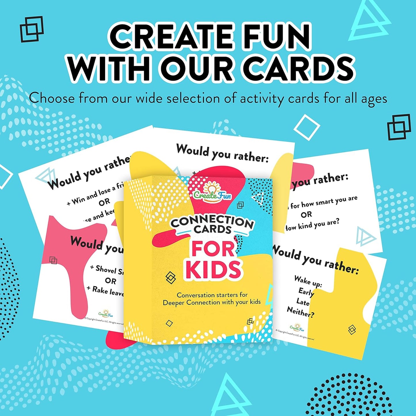 101 Conversation Cards for Kids - Family Question Games for Kids and Adults, Christmas Dinners, Game Nights, Holiday Gatherings & Gifts - Prompts for Confidence, Social Skills & Meaningful Connection
