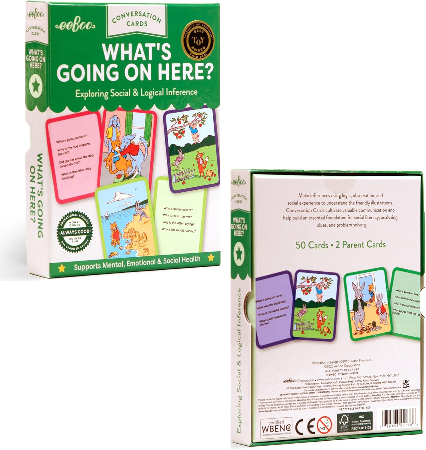 eeBoo: What Do I Do - 48 Conversation Flashcards, Develops Empathy Through Friendly Illustrations of Social Situations, Develop Social and Emotional Intelligence, for Ages 3 and up