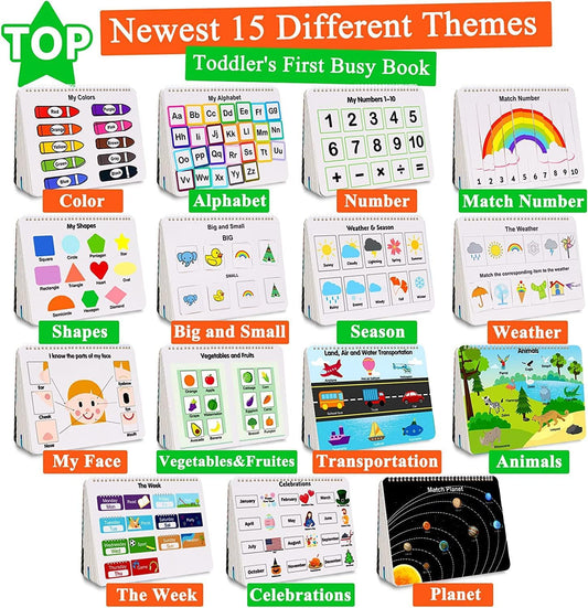 Mallify Busy Book for Toddlers 3-5, Preschool Busy Book 30 Themes Kids Binder and Early Learning Toys, Tracing Coloring Books for Kids Ages 4-8, Montessori Books for Toddlers, Christmas Birthday Gifts