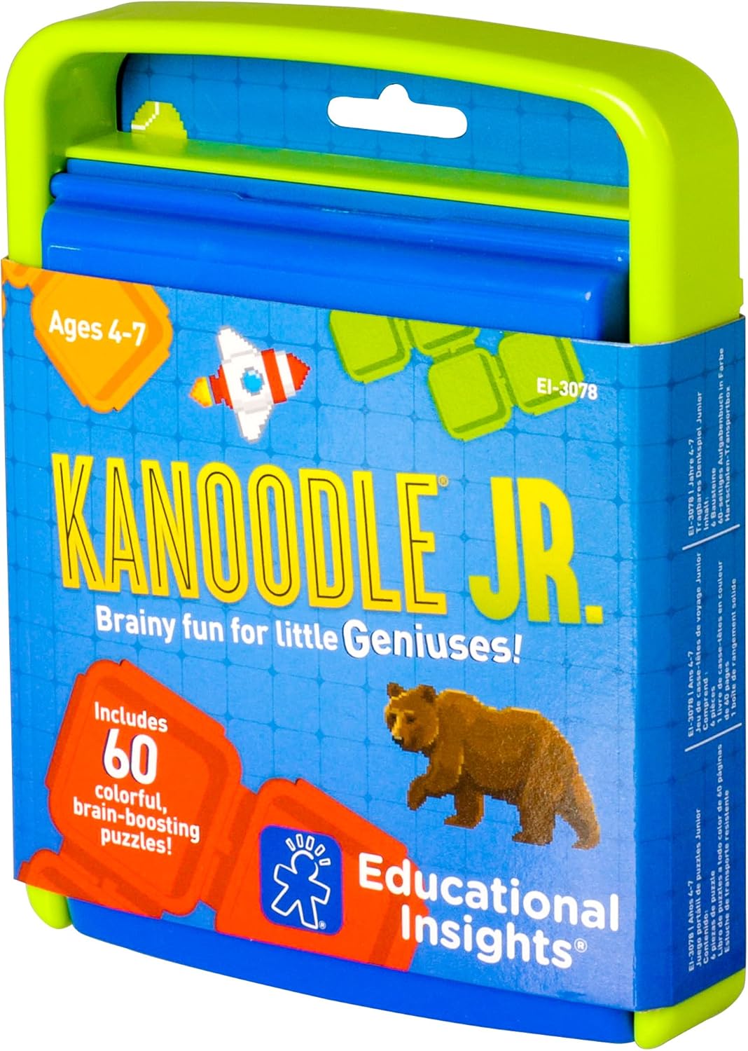 Educational Insights Kanoodle Jr. - 3D Brain Teaser Puzzles for Kids, Spatial Puzzle Games for Adults, Teens and Kids, Problem Solving Toys and Logic Puzzles, Single Player Games