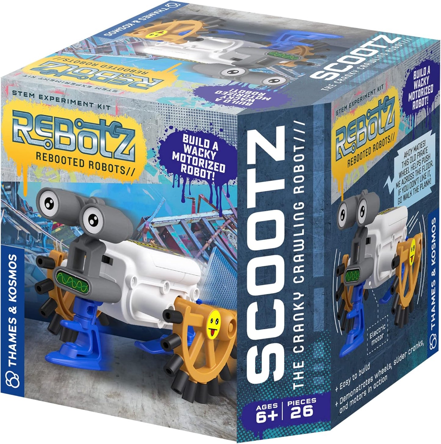 Thames & Kosmos - Rebotz: Knox - The Wacky Walking Robot - Engineering Science Kit - Educational Building Toys - Fun for Kids, Ages 6+ - 552004