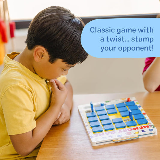 Melissa & Doug Flip-to-Win Portable Wooden Travel Game Board with 25 Flaps & 7 Double-Sided Memory Game Cards—Animals, Colors, Fruits, Shapes & Much More—Preschool Toys for Kids Ages 5+