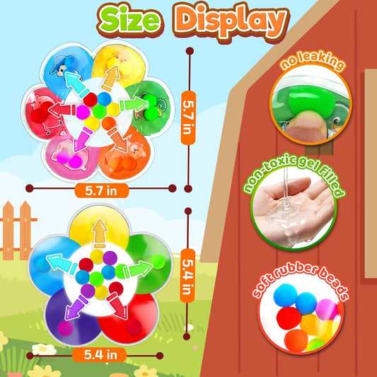 4PC Color Sorting Sensory Toys for Toddler, Travel Toys Roadtrip Activities for Kid 3-5 Fine Motor Autism Autistic Fidget for Classroom Calm Down Toy for Kid 2 3 4 Year Old Boy Girl Dementia Gift