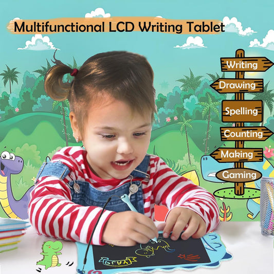 LCD Doodle Board Dinosaur Writing Tablet for Kids Toys, 8.5 Inch Colorful Todder Drawing Pad for Educational Learning Gift in Christmas Birthday Suitable for 3 4 5-8 Years Old Boys Girls (Green)