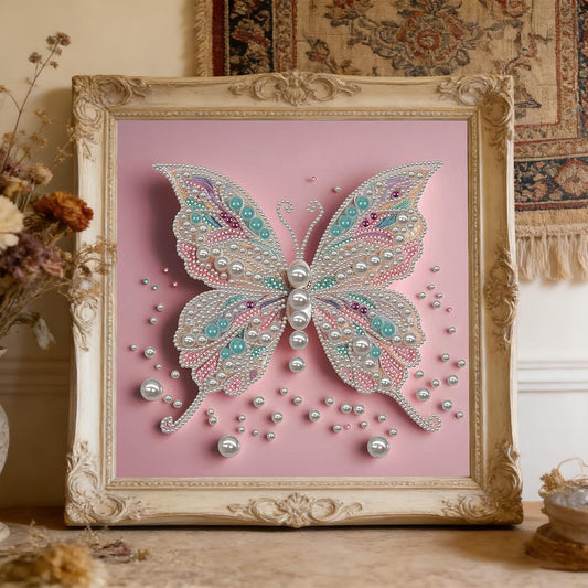 LAKEQUILL Royal Blue Butterfly Special Shaped 5D DIY Partial Drill Home Diamond Art Kit (Butterfly-4)