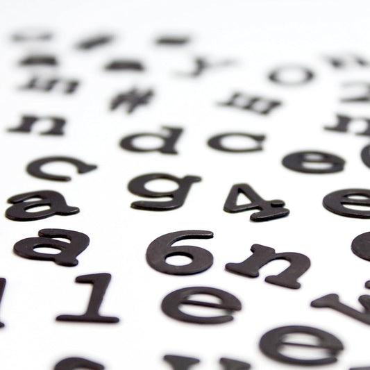 Suck UK Magnetic Letters - Fridge Magnet Letters - Magnetic Numbers - Alphabet Magnets - Letter Magnets and Numbers - Kitchen Magnet - Typewriter Fonts - Message Board Letters - Fridge Decor - Black