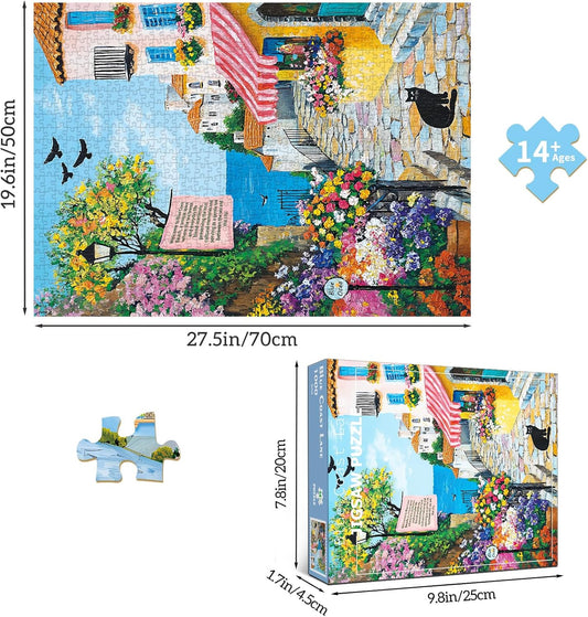 Puzzles for Adults 1000 Pieces,Seaview Campground Jigsaw Puzzle with 1:1 HD Poster, Perfect Interlocking No Dust, Stress Relief Ideal Gift for Family Games